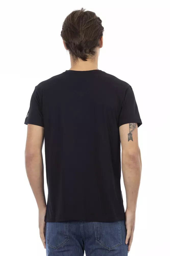 Schwarzes Herren-T-Shirt aus Baumwolle
