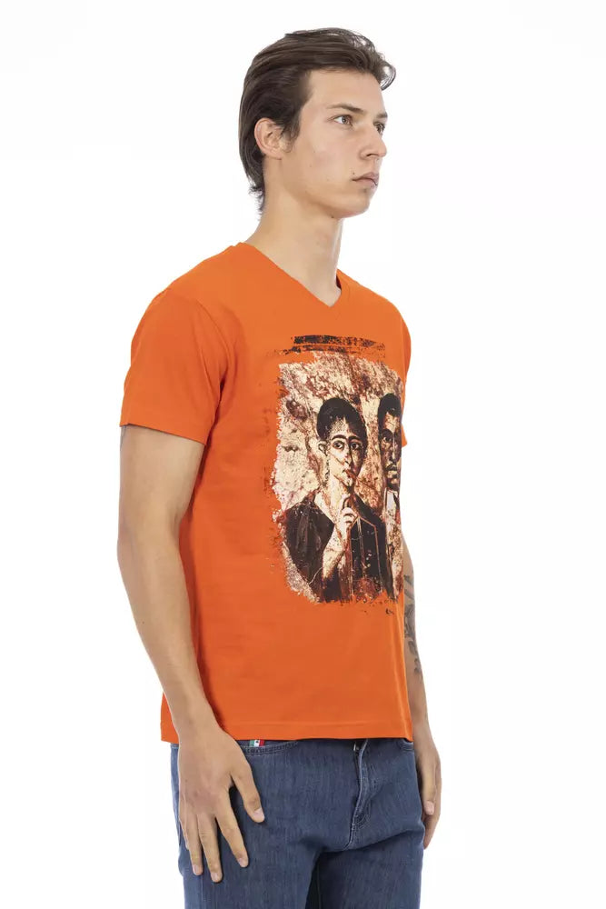 Oranges Herren-T-Shirt aus Baumwolle