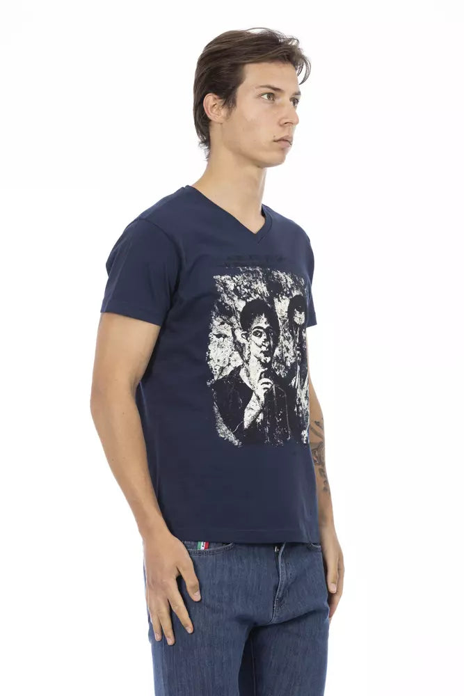 Blaues Herren-T-Shirt aus Baumwolle