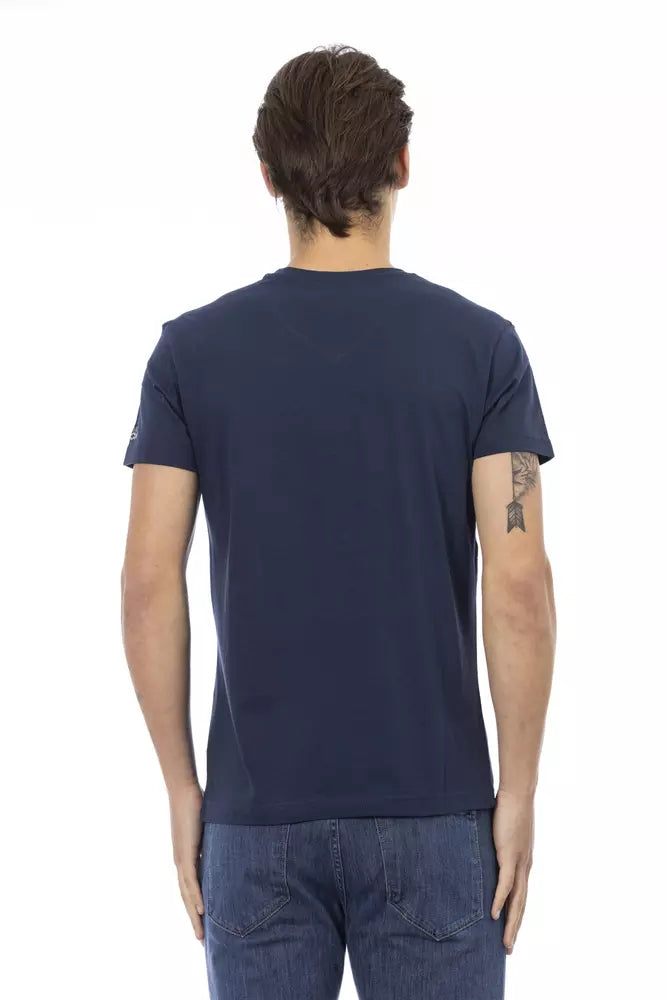 Blaues Herren-T-Shirt aus Baumwolle