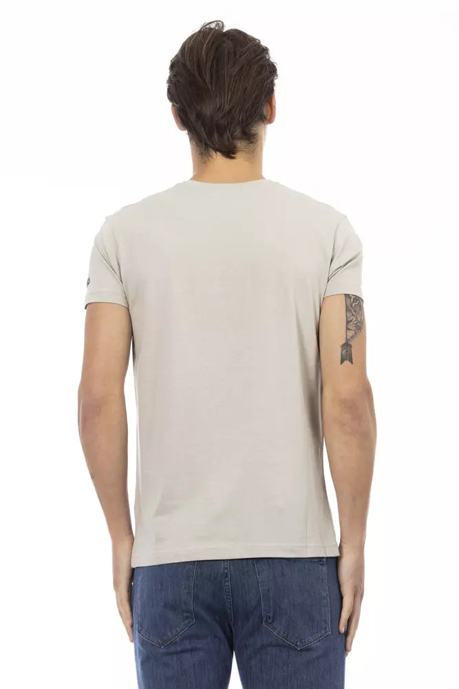Beiges Herren-T-Shirt aus Baumwolle