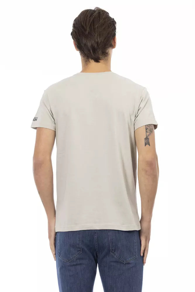 Beiges Herren-T-Shirt aus Baumwolle