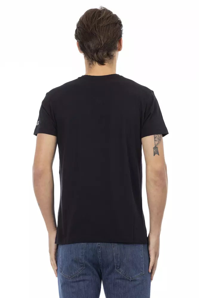 Schwarzes Herren-T-Shirt aus Baumwolle