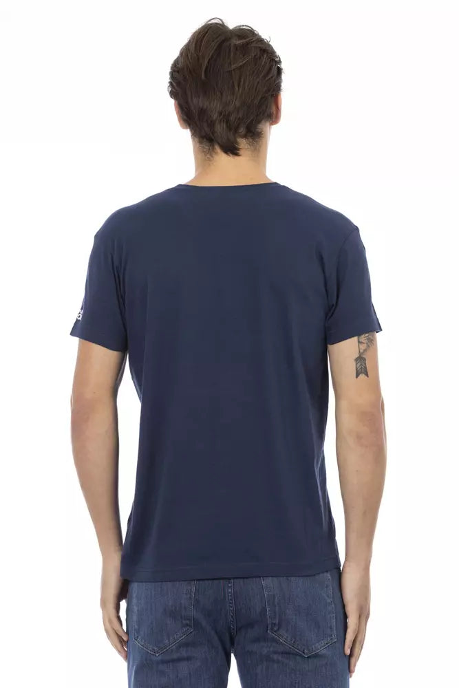 Blaues Herren-T-Shirt aus Baumwolle