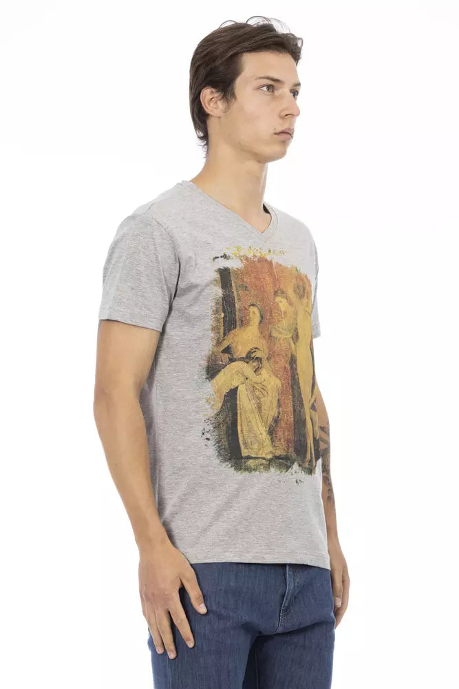 Graues Herren-T-Shirt aus Baumwolle