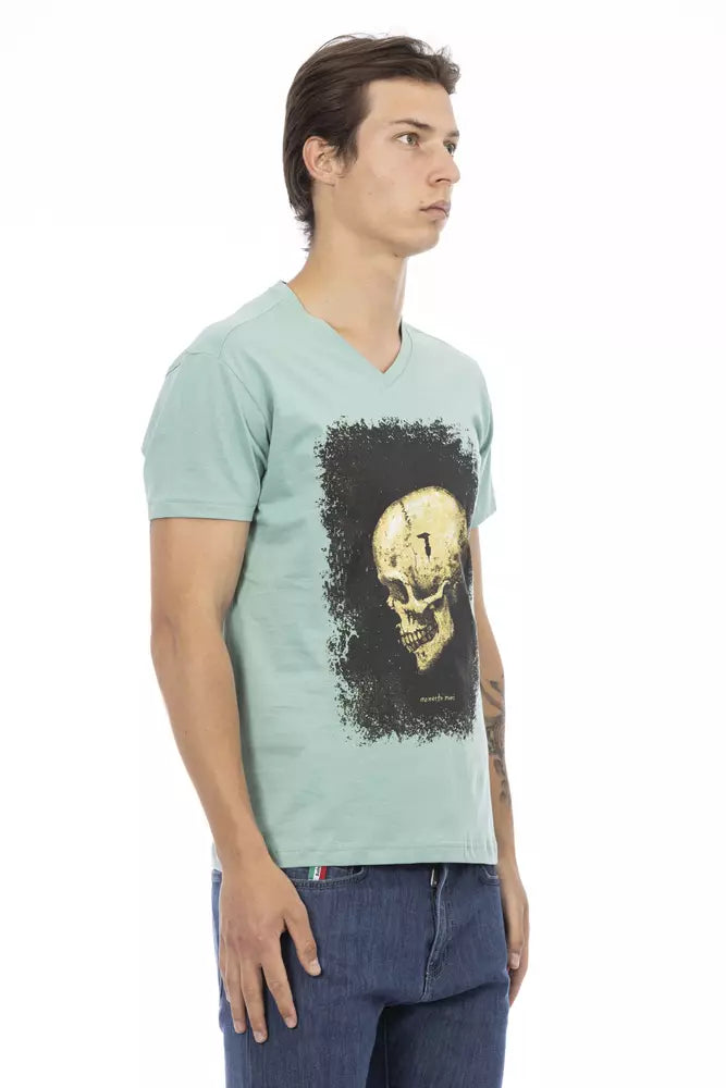 Grünes Herren-T-Shirt aus Baumwolle