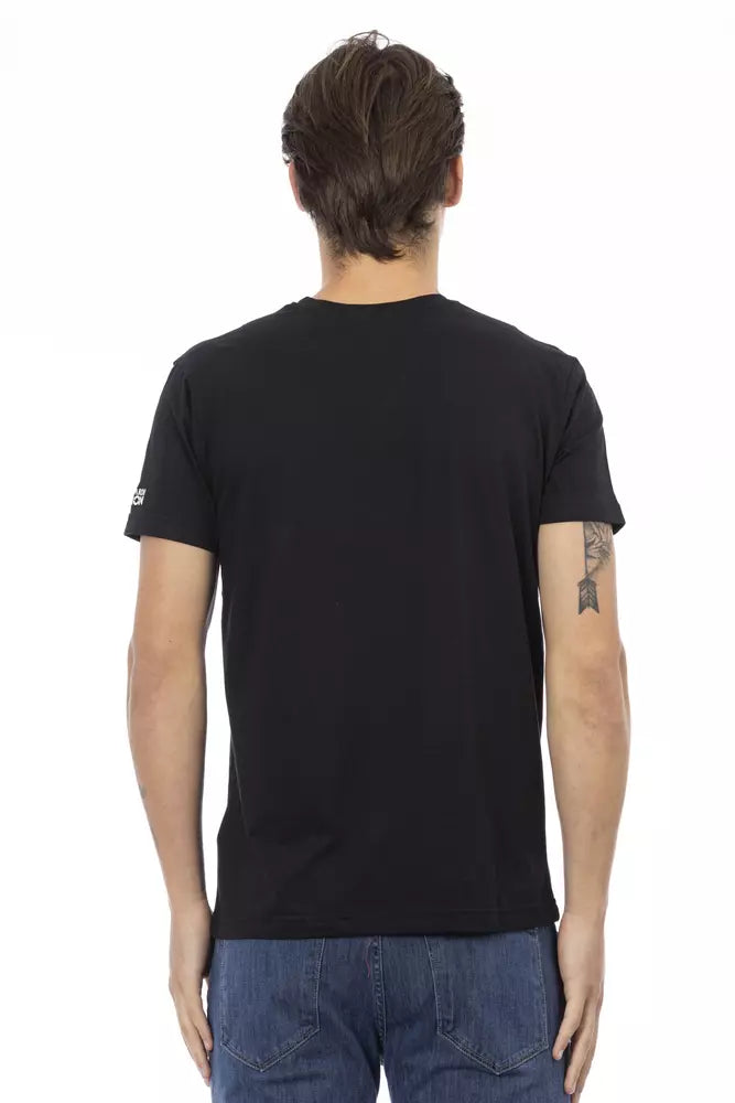 Schwarzes Herren-T-Shirt aus Baumwolle