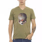 T-shirt da uomo in cotone verde