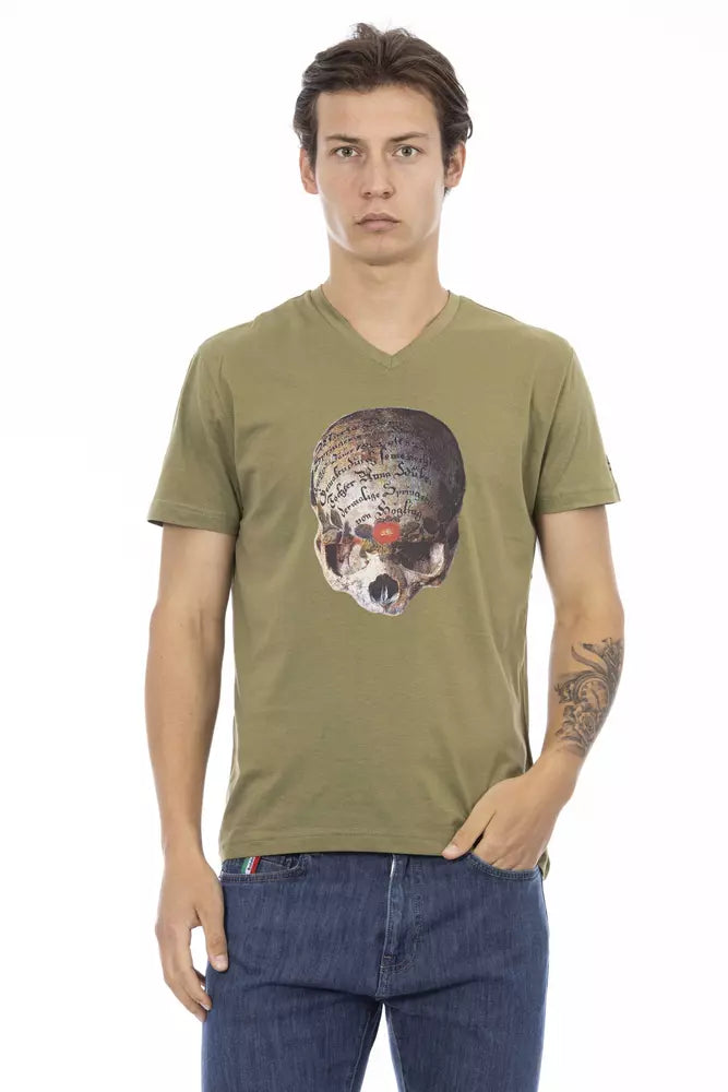 T-shirt da uomo in cotone verde