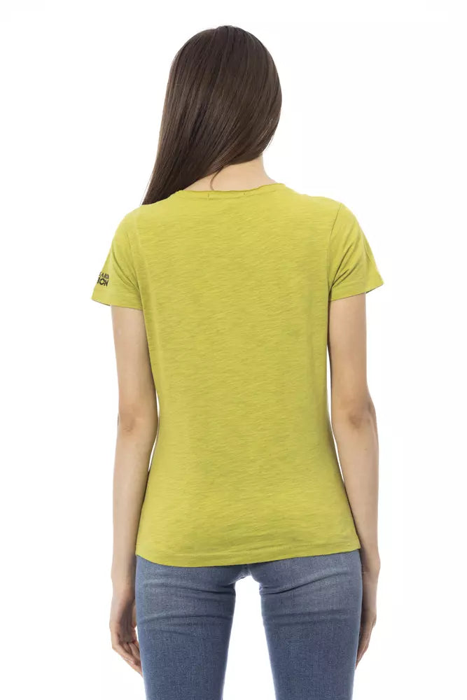 T-shirt da donna in cotone verde