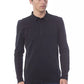 Black Cotton Men's Polo Shirt Long Sleeve