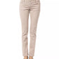 Beige Cotton Women Slim Pant