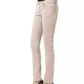 Beige Cotton Women Slim Pant