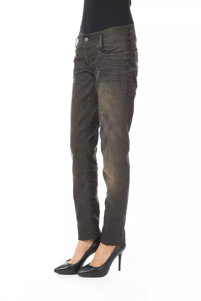 Schwarze Baumwolljeans für Damen