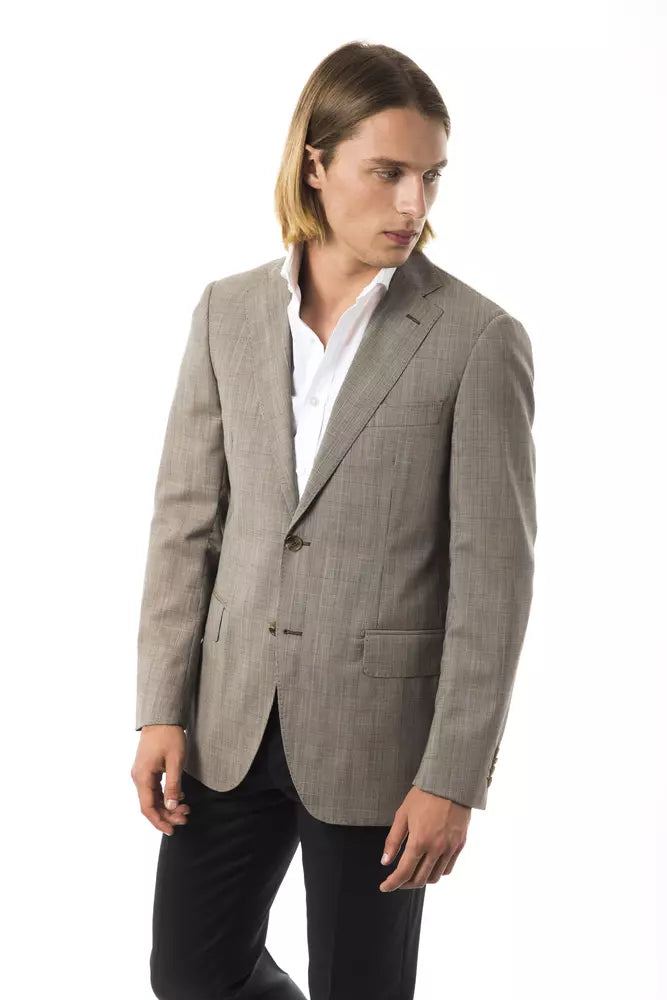 Blazer da uomo in lana grigia