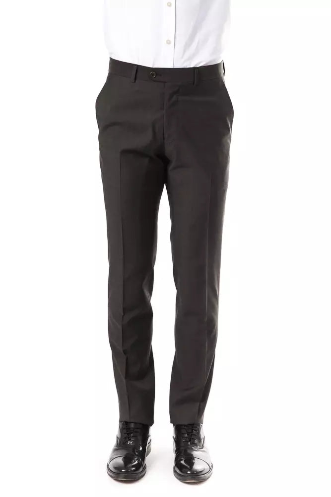 Gray Wool Men's Suit Pant