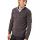 Gray Merino Wool Men Sweater