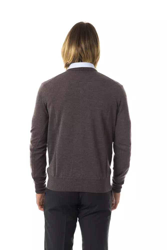 Grauer Herrenpullover aus Merinowolle