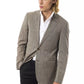 Blazer da uomo in lana grigia