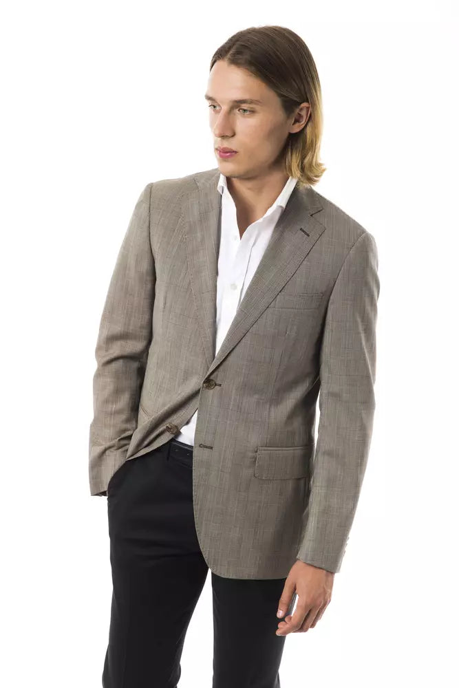 Blazer da uomo in lana grigia