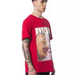 T-shirt da uomo in cotone rosso