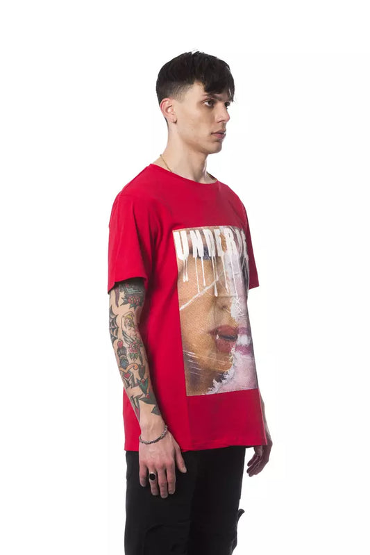 T-shirt da uomo in cotone rosso