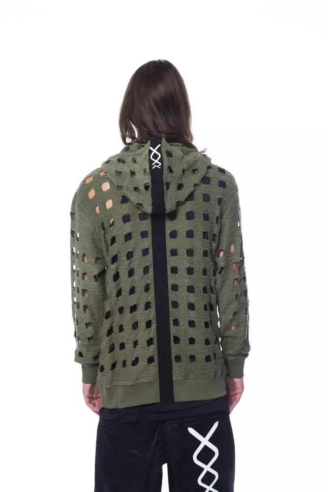 Maglione da uomo in cotone militare con chiusura a cerniera