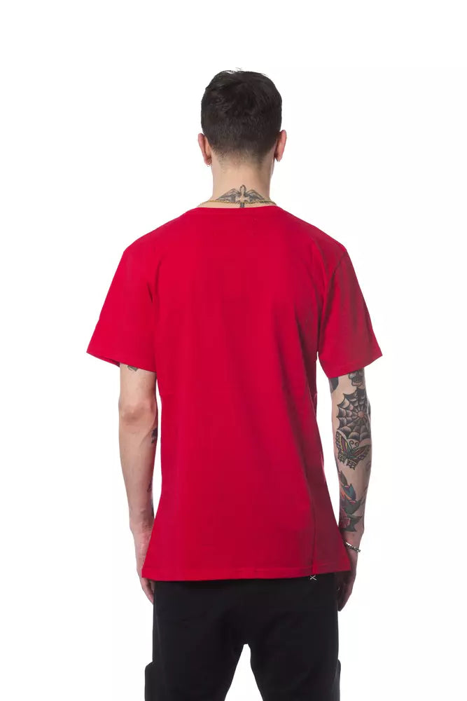 T-shirt da uomo in cotone rosso