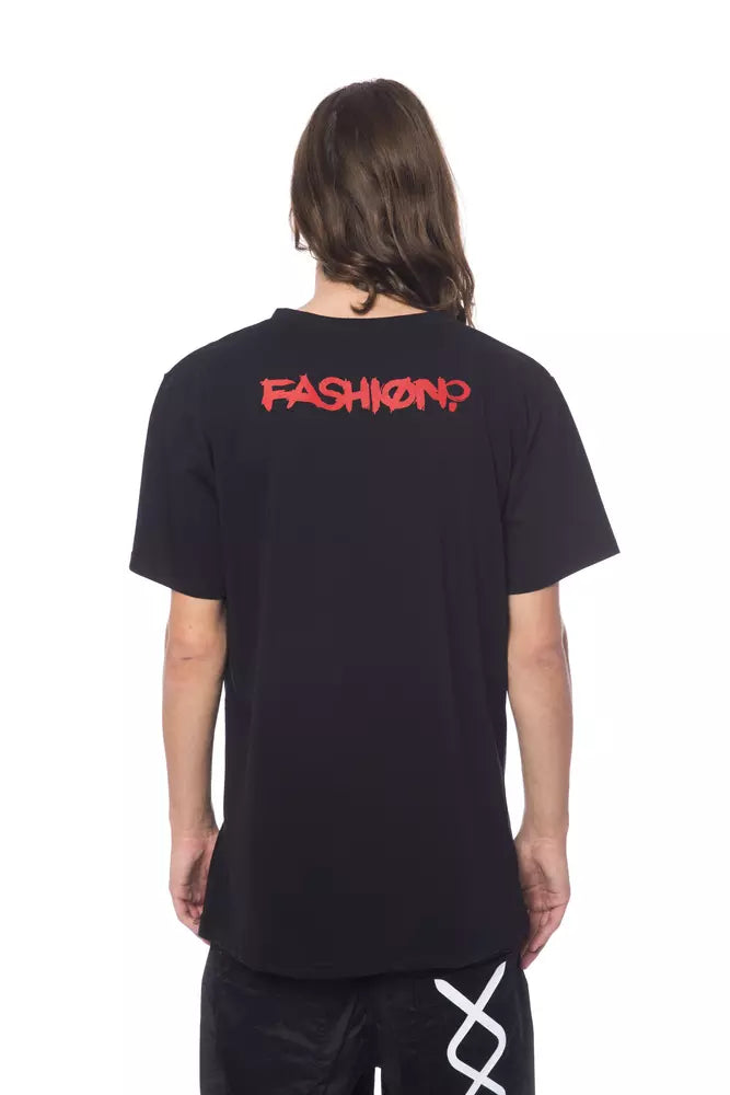 Schwarzes Herren-T-Shirt aus Baumwolle