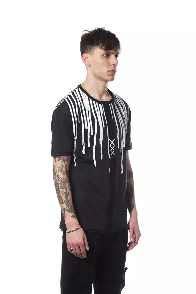 Schwarzes Herren-T-Shirt aus Baumwolle