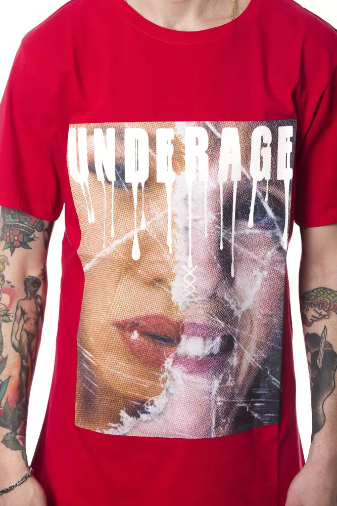 T-shirt da uomo in cotone rosso