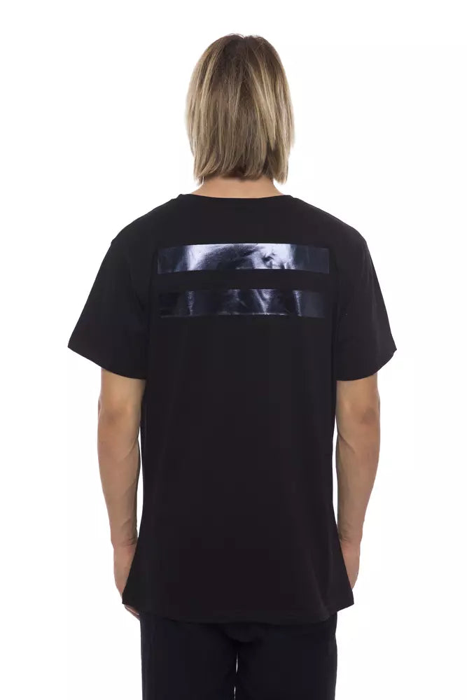 Schwarzes Herren-T-Shirt aus Baumwolle