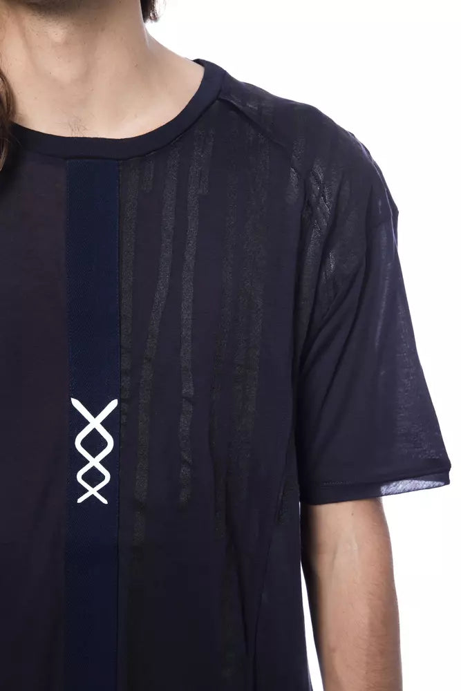 Blaues Herren-T-Shirt aus Baumwolle
