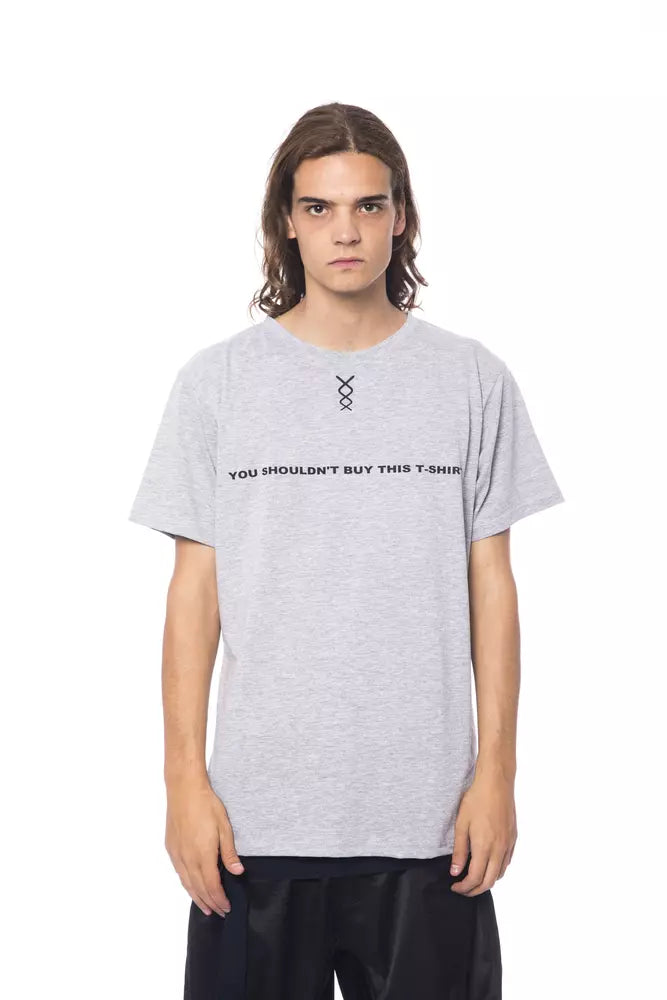 T-shirt da uomo in cotone grigio