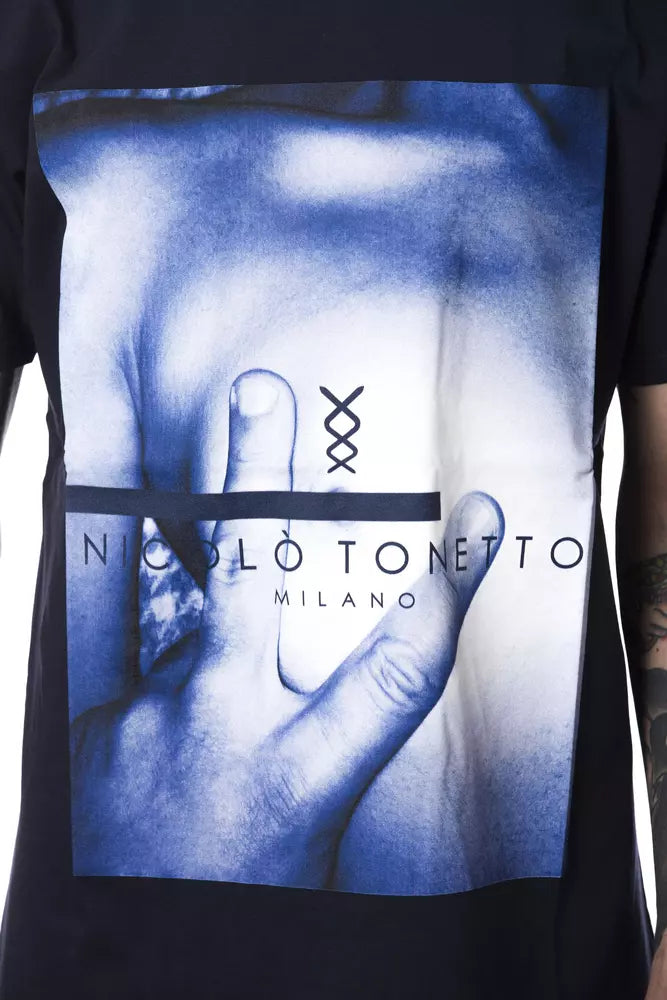 Blaues Herren-T-Shirt aus Baumwolle