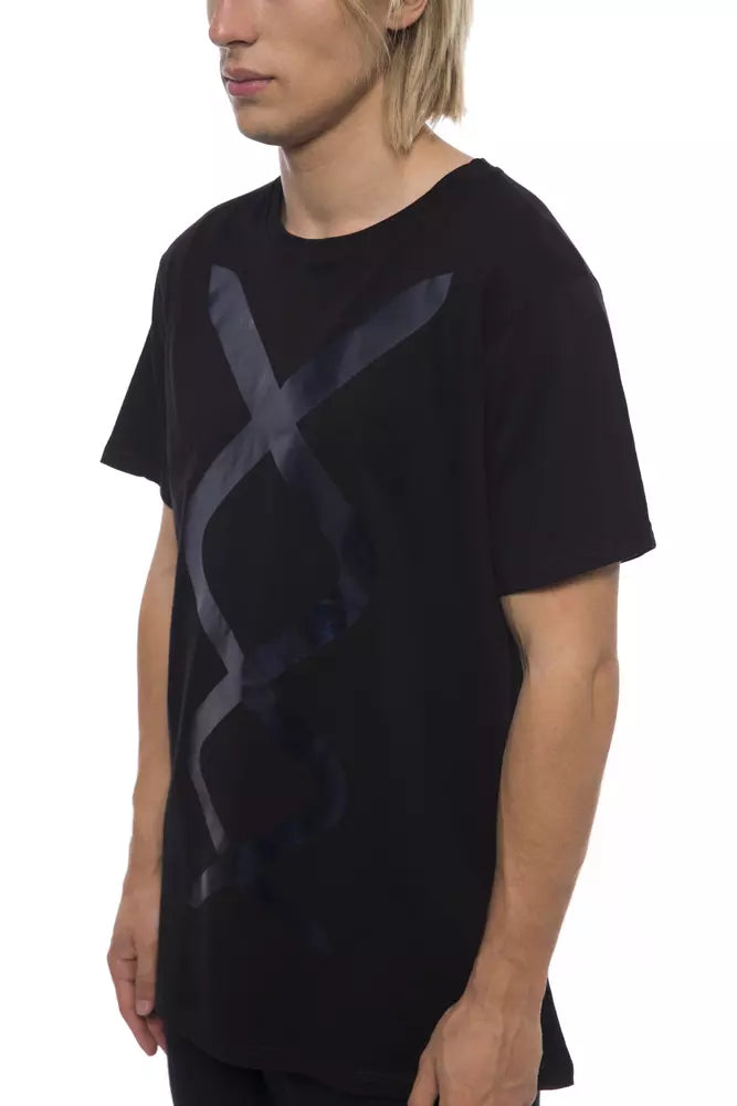 Schwarzes Herren-T-Shirt aus Baumwolle