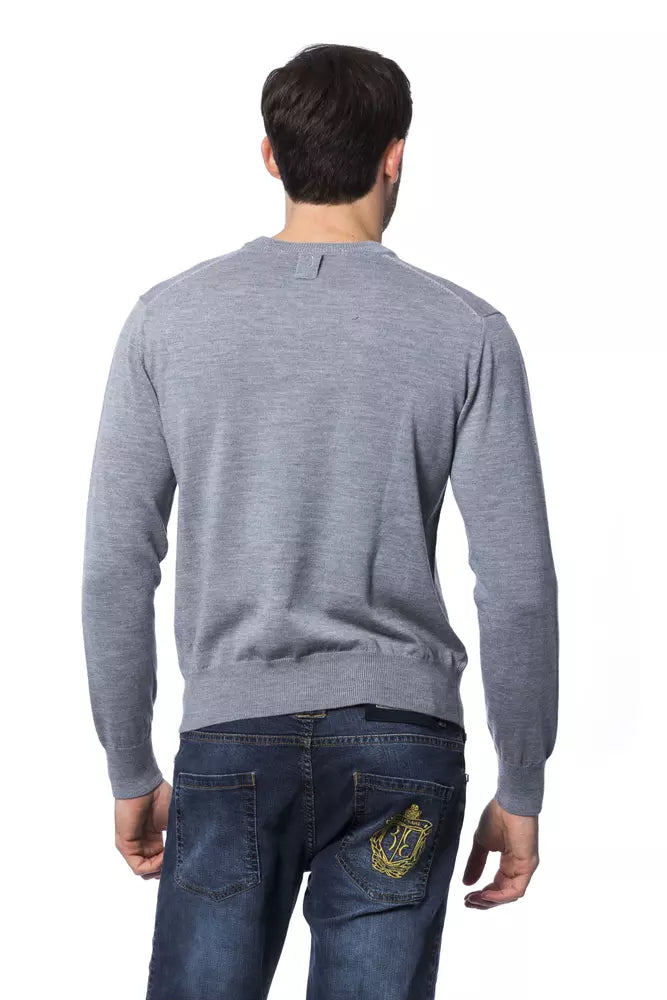 Grauer Herrenpullover aus Merinowolle