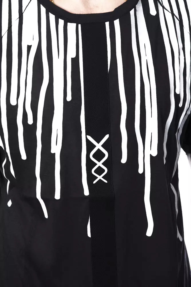 Schwarzes Herren-T-Shirt aus Baumwolle
