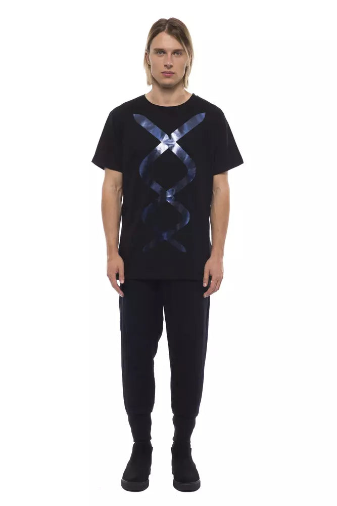 Schwarzes Herren-T-Shirt aus Baumwolle