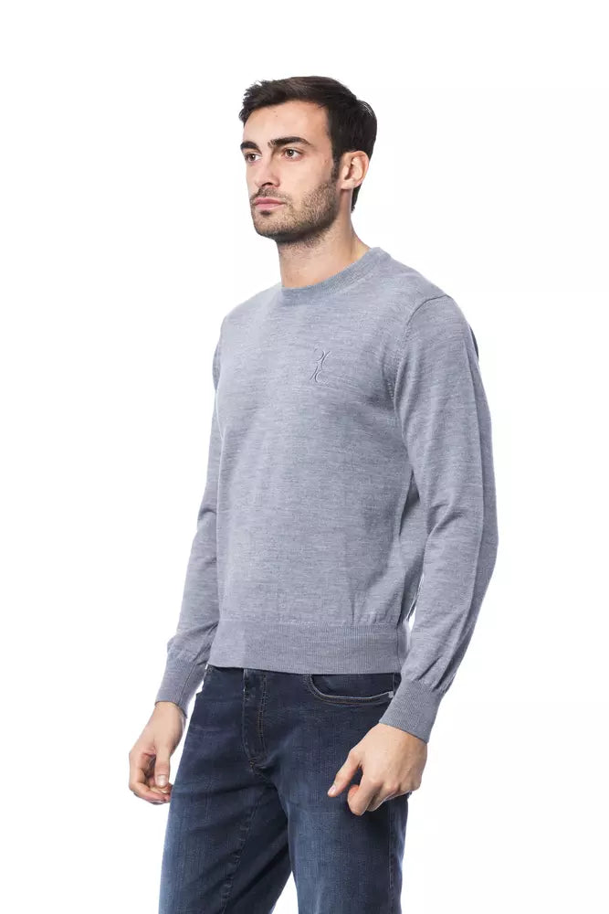 Grauer Herrenpullover aus Merinowolle
