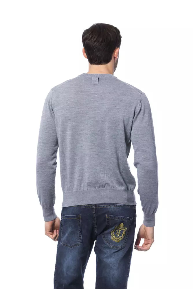 Grauer Herrenpullover aus Merinowolle