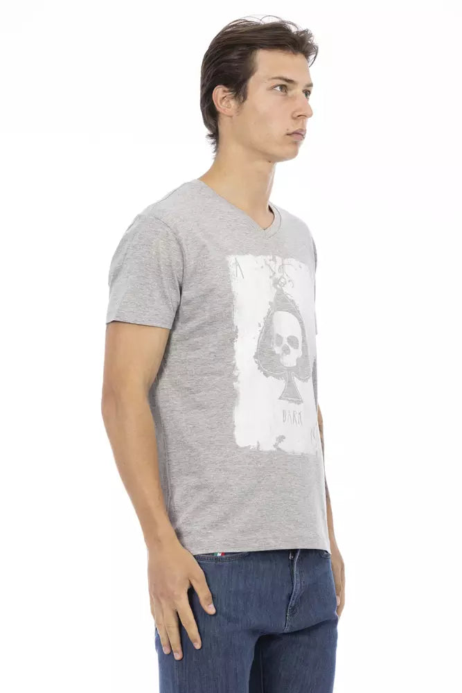 Graues Herren-T-Shirt aus Baumwolle