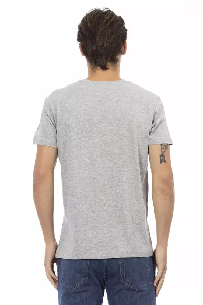 Graues Herren-T-Shirt aus Baumwolle