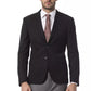 Blazer da uomo in lana nera