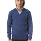 Blue Merino Wool Men Sweater