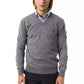 Gray Merino Wool Men Sweater