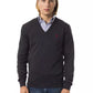 Gray Merino Wool Men Sweater