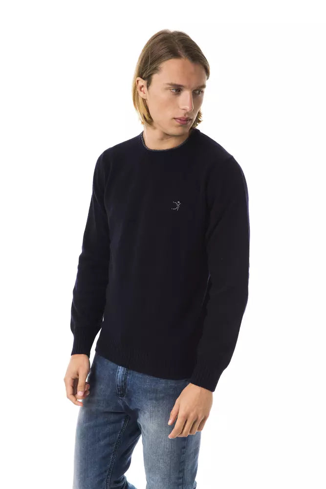 Blauer Wollpullover für Herren