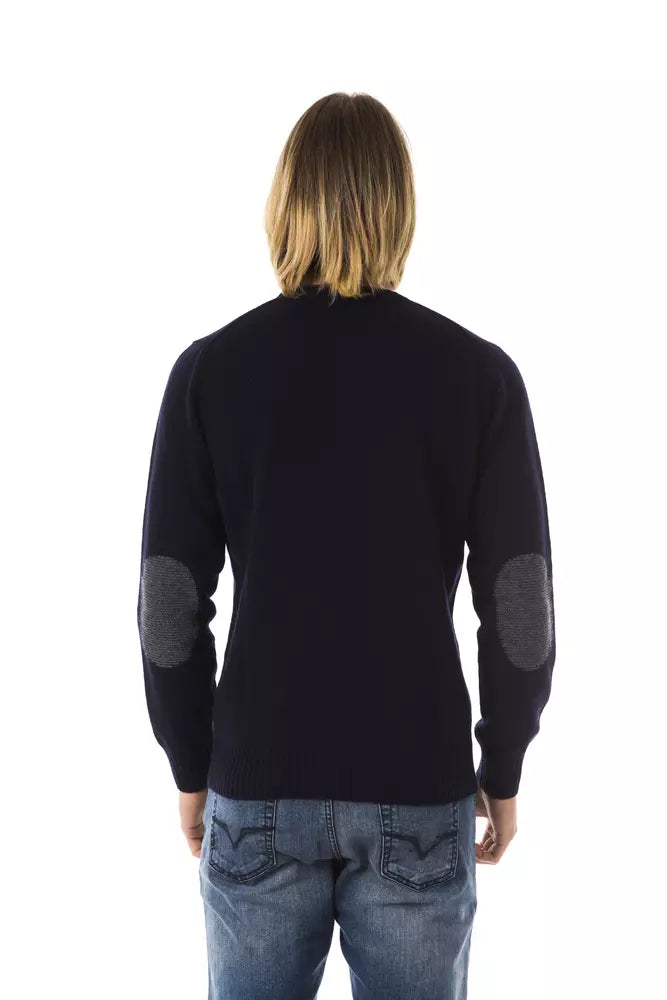 Blauer Wollpullover für Herren