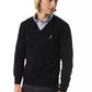 Black Merino Wool Men Sweater